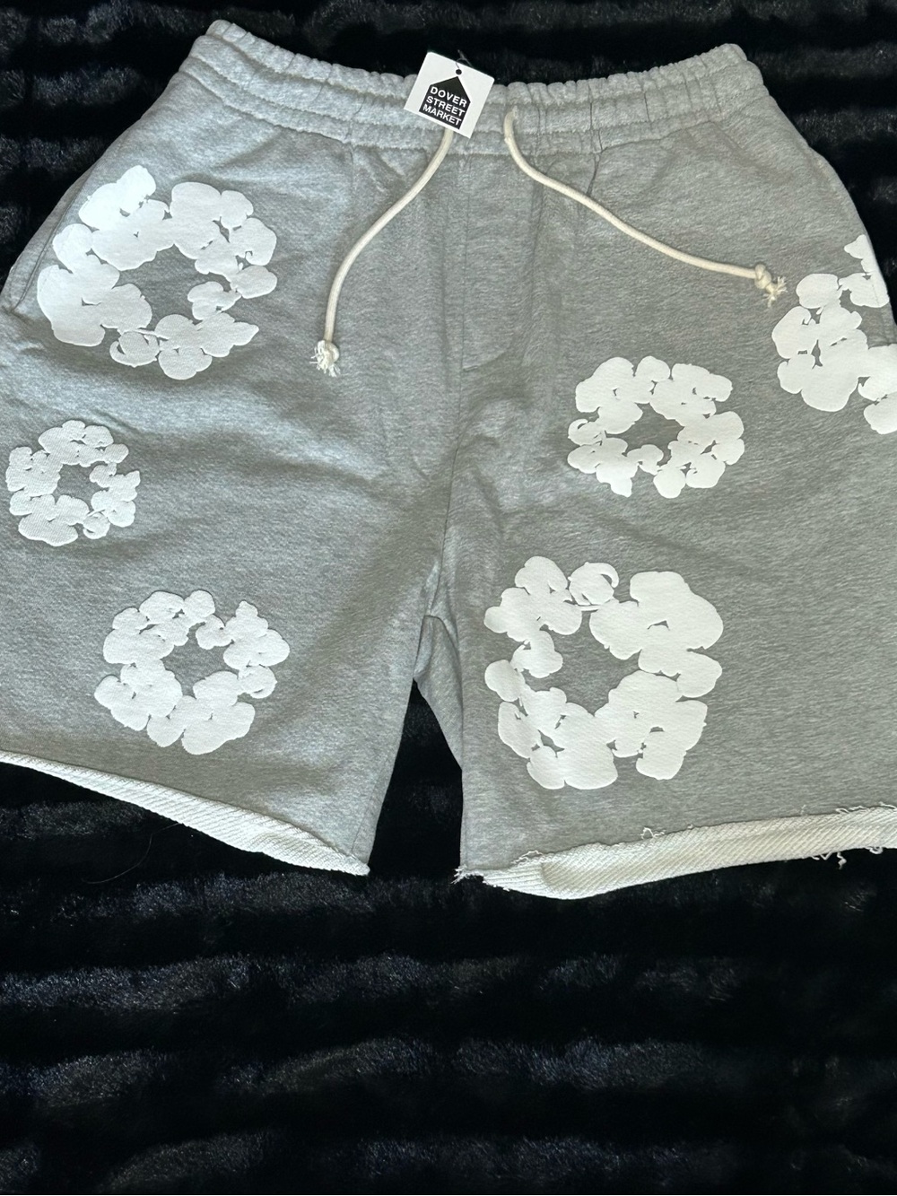 Denim Tears Grey Floral-Print Cotton Shorts